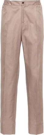 Kiton Lichtbruine Taps Toelopende Broek - Heren - Slim Fit Broeken - Bruin - L - Katoen - Broeken