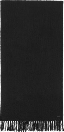 Saint Laurent Black Fringes wool blend scarf