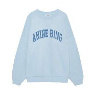 Anine Bing Miles Sweatshirt - Dames - Sweatshirts - Blauw - M - Katoen - Hoodies & sweatvesten