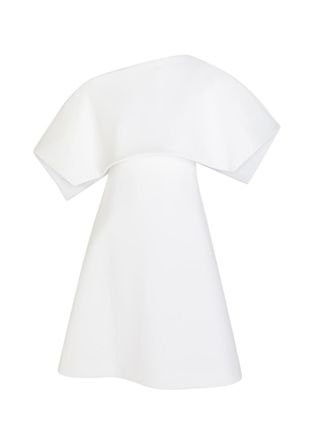 A.W.A.K.E Mode Cape-effect Crepe Mini Dress - White - 34 (UK6 / XS)