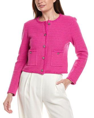 Milly Milly Sade Glitter Textured Wool-Blend Cardigan