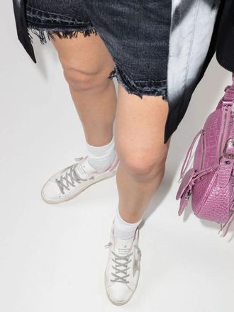 Golden Goose Super-Star Leather Upper And Heel Suede Star And Spur Cream Sole Shoes