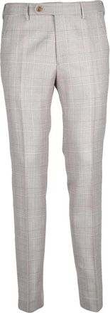Berwich Grey Checked Virgin Wool Formal Pants