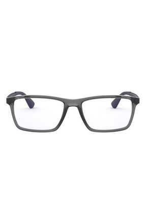 Ray-Ban 55mm Optical Glasses in Transparent Grey at Nordstrom