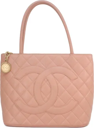 Chanel Pink Grained Calfskin Tote Bag (Pre-Owned)