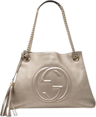Gucci Pre-owned Soho Chain Schoudertas - Dames - Vintage Schoudertas - Geel - ONE Size - Leer - Vintage