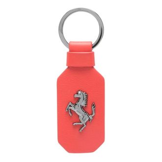 Ferrari Keyrings, male, Red, Size: ONE SIZE Leather Keyring with Prancing Horse