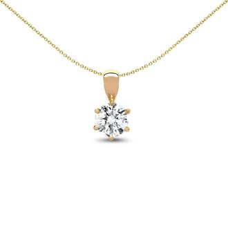 Jewelco London 18ct Gold 0.35ct Diamond Solitaire Charm Pendant - 18P001-035