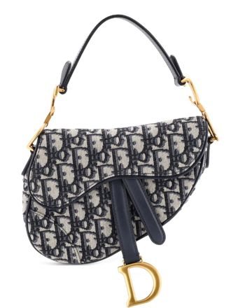 Dior Saddle Handbag Oblique Canvas Mini shoulder bag - Blue