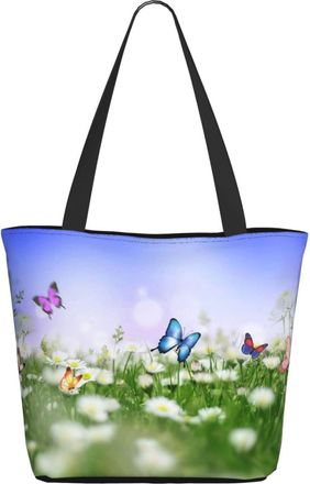 AOOEDM Butterflies In The Grass Ladies Shopping Bag 13x11x7in.The Perfect ValentineS Day Gift.It Is The Best ValentineS Day Gift For Mom, Daughter, Wife,Etc