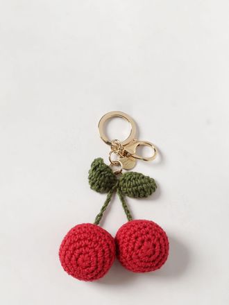 Twinset Portachiavi in cotone crochet con pendente cherry
