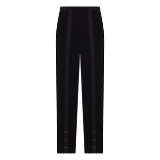 GCDS Gcds, Broeken, Dames, Zwart, XS, Broek met knoopdetail