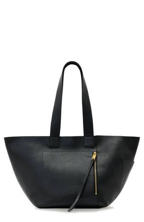 AllSaints Alba Leather East/West Tote in Black at Nordstrom