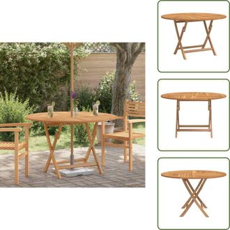 vidaXL Tavolo da prato - vidaXL Tavolo da Giardino Pieghevole &Oslash;110x75 cm Legno Massello di Teak - Tavolo esterno