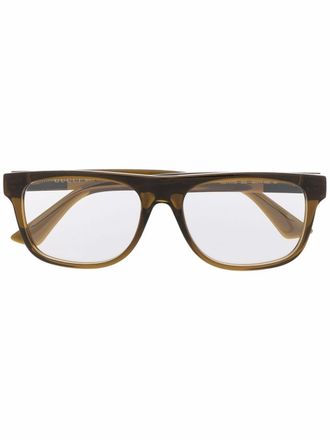 Gucci square-frame optical glasses - men - Acetate - 56 - Brown