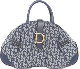 Dior Blue Canvas Boston Bag (Pre-Owned)