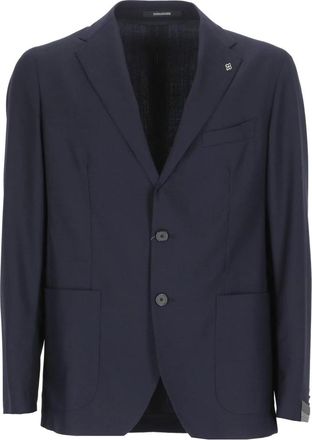 Tagliatore Blauw Wollen Jas - Heren - Business blazers - Blauw - 4XL - Wol - Kostuums