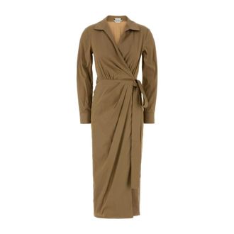 Max Mara Dames, Jurken, Bruin, Maat: S Katoen