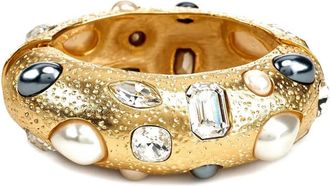 Kenneth Jay Lane Bracciale rigido con perle - GOLD