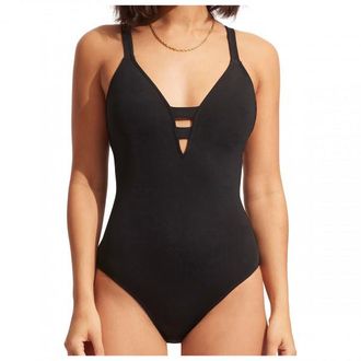 Seafolly Collective Deep V One Piece Badeanzug f&uuml;r Damen | schwarz