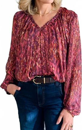 Dear John Denim Piaf V-Neck Blouse In Pomegrante Flame