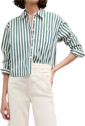 Veronica Beard Maia Top In Pine/white