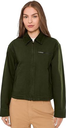 Kut from the Kloth Hudson-Zip Front Jacket Womens Coat Dark Olive : XL, Cotton/Spandex