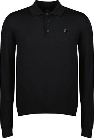 Fendi Polo - Heren - Ronde hals truien - Zwart - M - Wol - Truien & Vesten