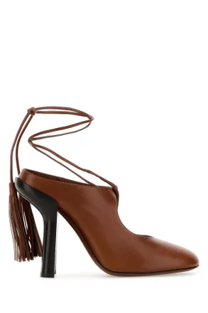 Dries Van Noten Leather Ankle-Strap Heel - Brown