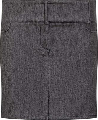 Courr&egrave;ges Katoenmix minirok met riem - Dames - Korte rokken - Grijs - XS - Katoen - Rokken