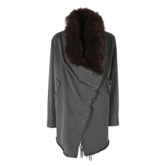Bazar Deluxe Jassen, Dames, Grijs, S, Giaccone Gilet met Bont