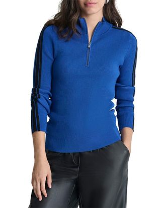 DKNY Dkny 1/4-Zip Ribbed Sweater