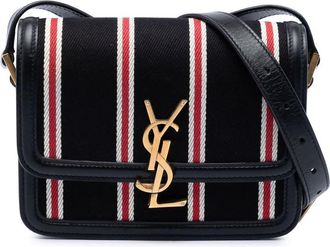 Saint Laurent Pre-owned Saint Laurent Small Canvas Striped Solferino Satchel In Box Ladies GU6LM7U8WXU02F8K