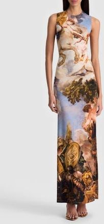 Alice & Olivia Delora Open Back Maxi Dress in Renaissance Fair at Nordstrom Rack, Size 8