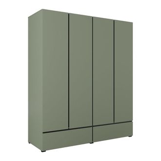 Petits Meubles Armario 4 puertas 2 cajones paneles laminados verde