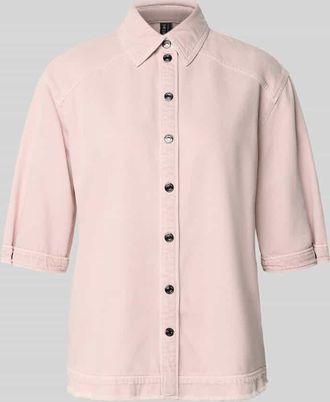Marc Cain Jeansbluse mit Fransensaum und 1/2-Arm in Rosa, Gr&ouml;&szlig;e 34