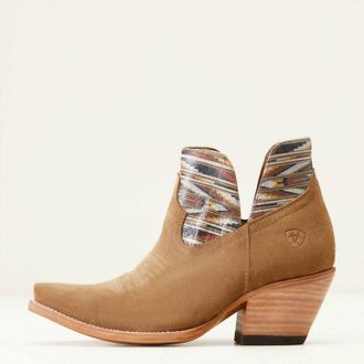 Ariat Womens Hazel Chimayo Western Bootie In Dijon Roughout/santa Fe Mustard