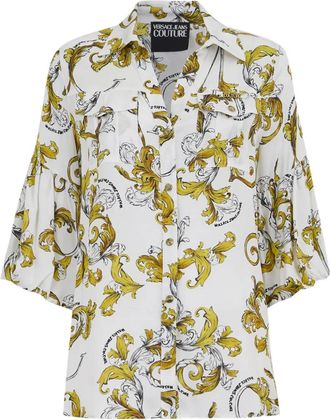 Versace Jeans Couture Camicia a fiori con bottoni - Bianco