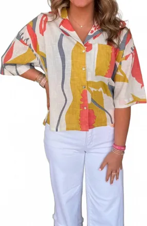 Dolma Erin Button Down Shirt In Multi