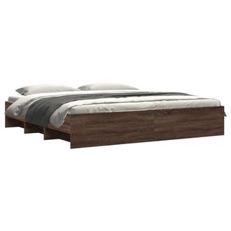vidaXL Estructura De Cama Sin Colch&oacute;n Roble Marr&oacute;n 200x200 Cm Vidaxl