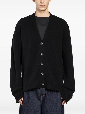 Uma Wang frayed over cardigan - Black