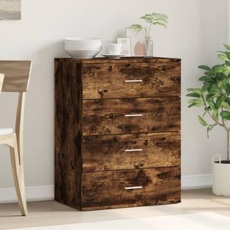 Berkfield Home Sideboard Smoked Oak 60x39x80 cm Engineered Wood in Brown | Size: 60 x 39 x 80 cm