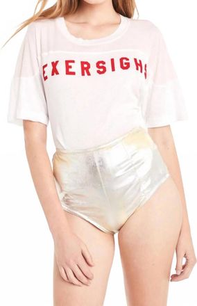 Wildfox Exersighs Samuel Crewneck Tee In Clean White/pink