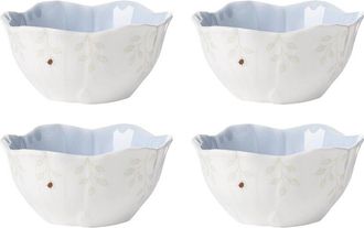 Lenox Set Of 4 Butterfly Meadow Floral Dessert Bowls