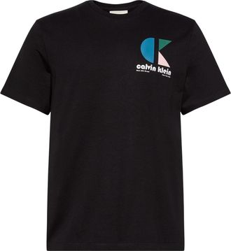 Calvin Klein Heren-T-shirt van jersey met logo (Zwart)
