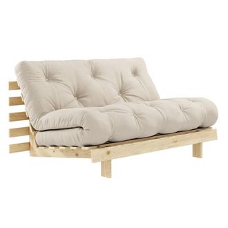 Karup Design Roots Schlafsofa, 140 x 200 cm, Kiefer natur / beige (747)
