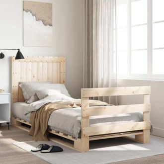 vidaXL Vidaxl - Estructura De Cama Con Cabecero Madera Maciza De Pino 90x200 Cm