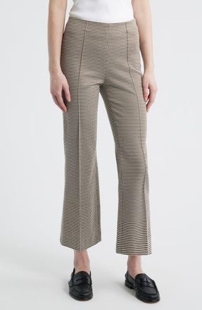 Rag & Bone Irina Ponte Kick Flare Pants in Brown Grid at Nordstrom, Size Xx-Small
