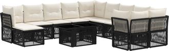 vidaXL Conjunto De Sof&aacute;s De Jard&iacute;n 12 Uds. Negro Rat&aacute;n Sint&eacute;tico Vidaxl