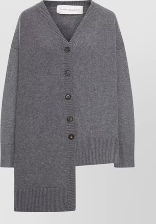 Niccol&ograve; Pasqualetti cashmere ribbed v-neck asymmetric cardigan
